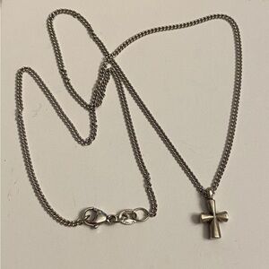 James Avery Sterling Silver St. Theresa Small Cross Pendant Necklace